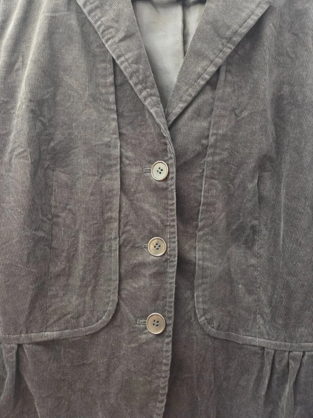 Talbots Size 12 Chocolate Brown Corduroy Triple Button Front Blazer Jacket
